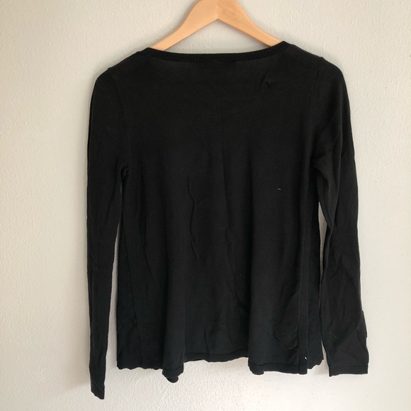 Loft Mixed Media Black Sweater - Picture 3 of 4